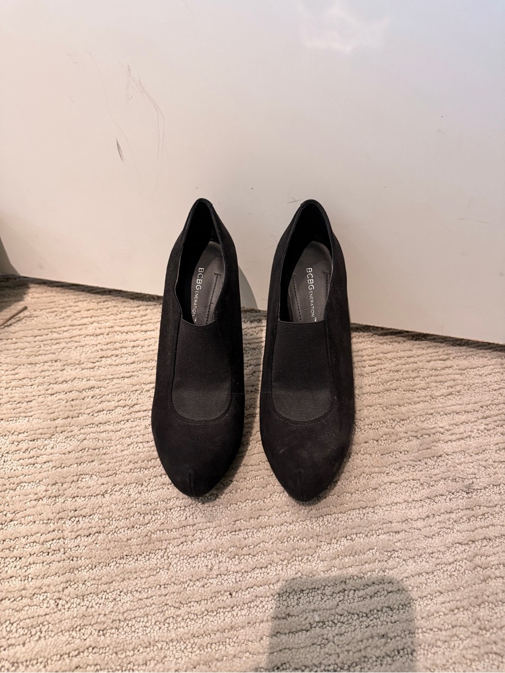 BCBG Black Suede Pointed Toe Pumps